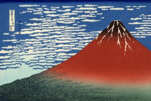 Fuji rosso - Veduta n° 2 di Katsushika Hokusai