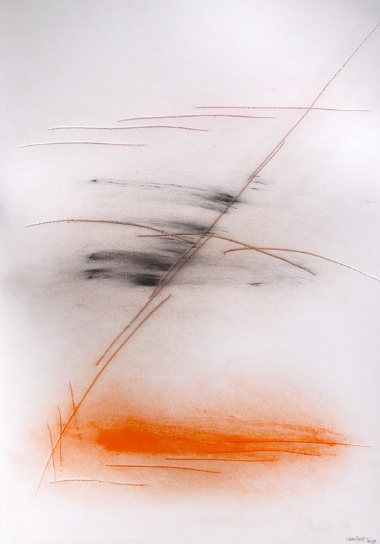 Paolo Gubinelli, Graffi - Colori in polvere su carta cm 50x70, 2019
