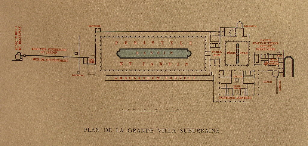 Pianta della Villa dei Papiri, Ercolano, fatta da Charles Weber, XVIII sec.