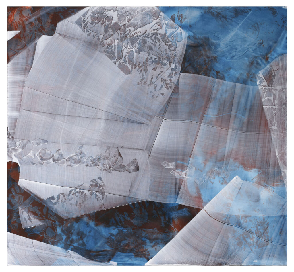Dell'azzurro silenzio - omaggio a Luigi Nono -inchiostri e pigmenti su tela, 2020