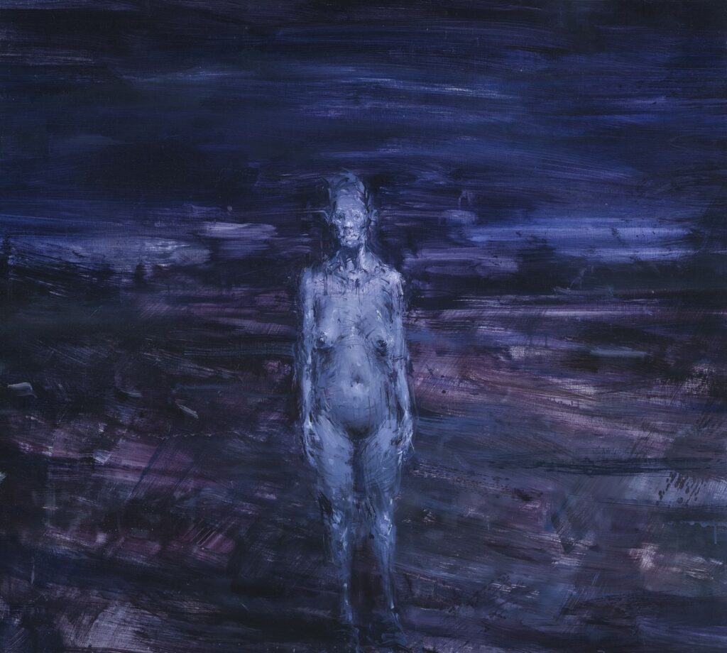 Alessandro Papetti, Figura smarrita - notturno, 2011, olio su tela, cm 90x100