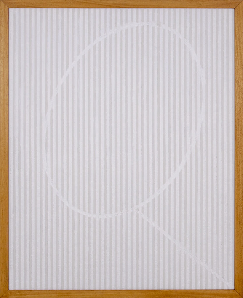 Elio Marchegiani, Supportare l'ovale, bianco non colore bianco, 1978, supporto intonaco n.3, cm 104,5x84,5