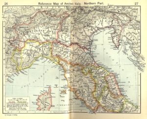 Le 11 regioni amministrative dell’Italia in età augustea (Fonte Atlante storico di William R. Shepherd, edizione 1911) (1)