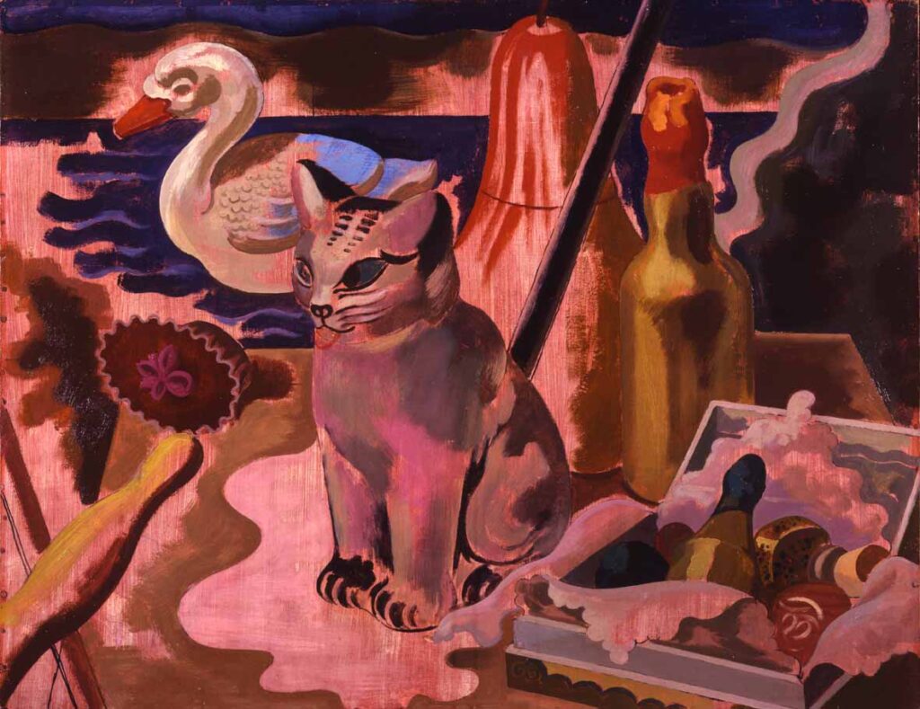 1.George Grosz: Natura morta con gatto e anatra, 1929, olio su cartone70x90cm. Ca’ Pesaro – Galleria Internazionale d’Arte Moderna